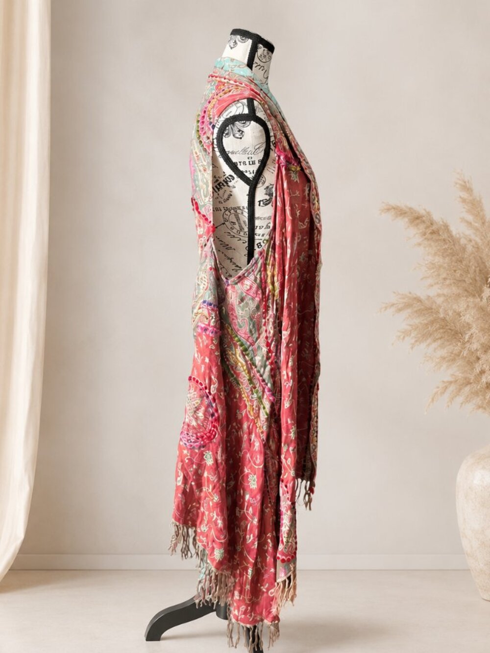 Boho Reversible Sleeveless Kimono Vest - Picture 5 of 7